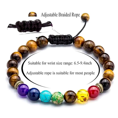 Tiger Eye & 7 Chakra Breslet